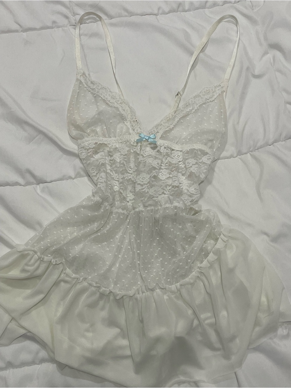 Vintage White Lace Lingerie Sleepwear
